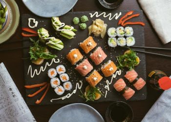 sushi on table